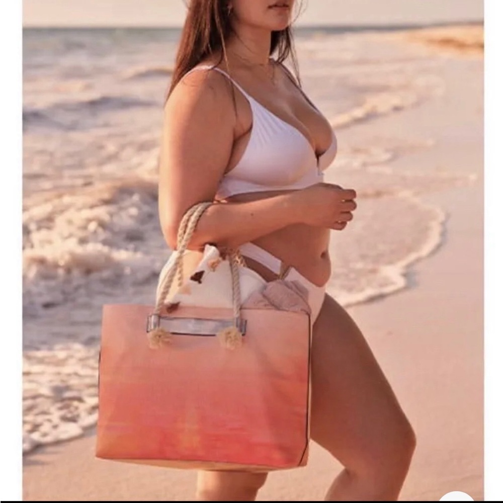 Final price! NWT•Victoria’s Secret Ombré XL Tote Bag with Braided Rope Handles